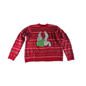 Mens Ugly Christmas Sweater Sloth XXL 33 Degrees Red Green Knit